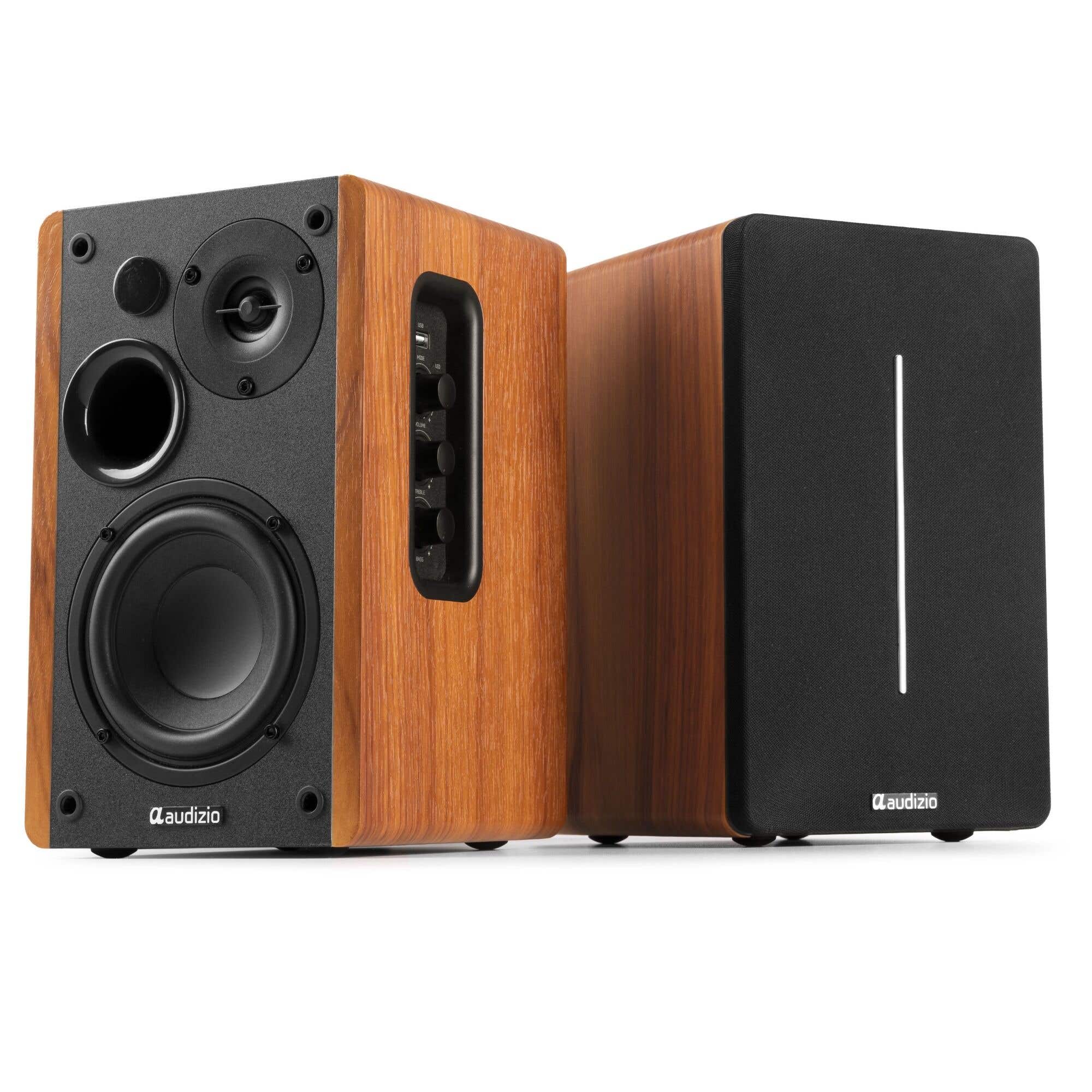 B-Ware - Audizio KS01B HiFi-Lautsprecher Set - Regallautsprecher - Bluetooth - 120W - Holzoptik