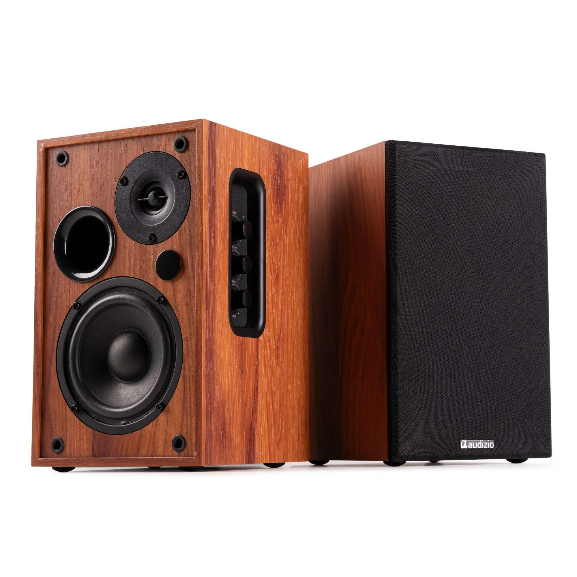 Audizio KS02 HiFi-Lautsprecher Set - Regallautsprecher - Bluetooth - 80W - Holzoptik