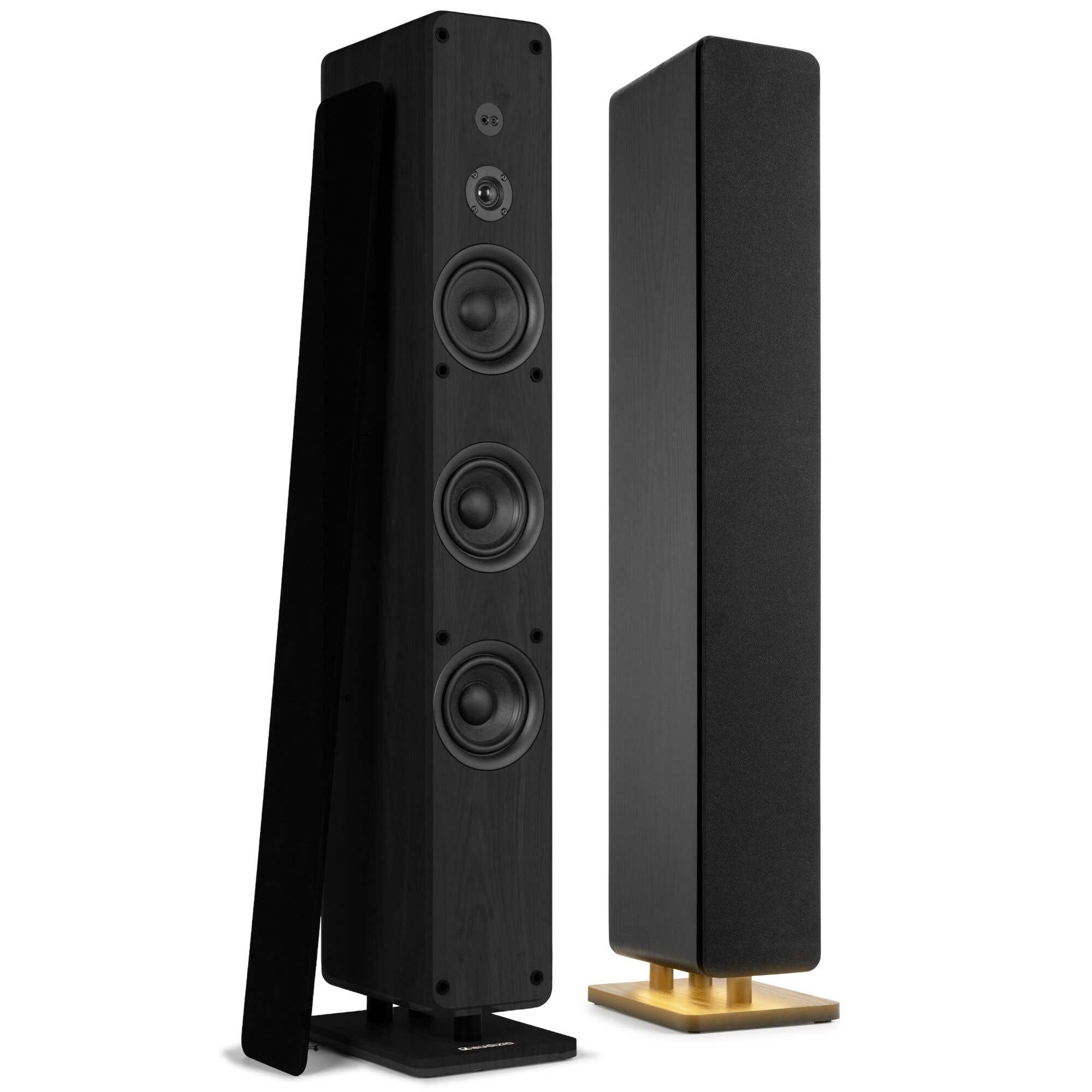 Audizio ARCO aktive HiFi-Lautsprecher – HiFi Standlautsprecher & Stereo Pairing – 320W – Schwarz