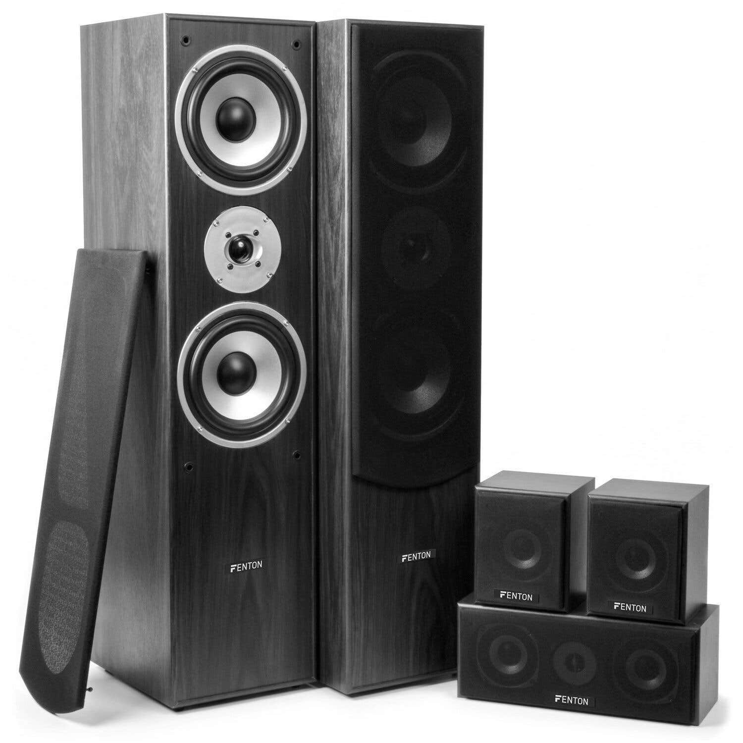 Fenton HF5B Heimkino-Lautsprechersystem - Schwarz - 5-teilig