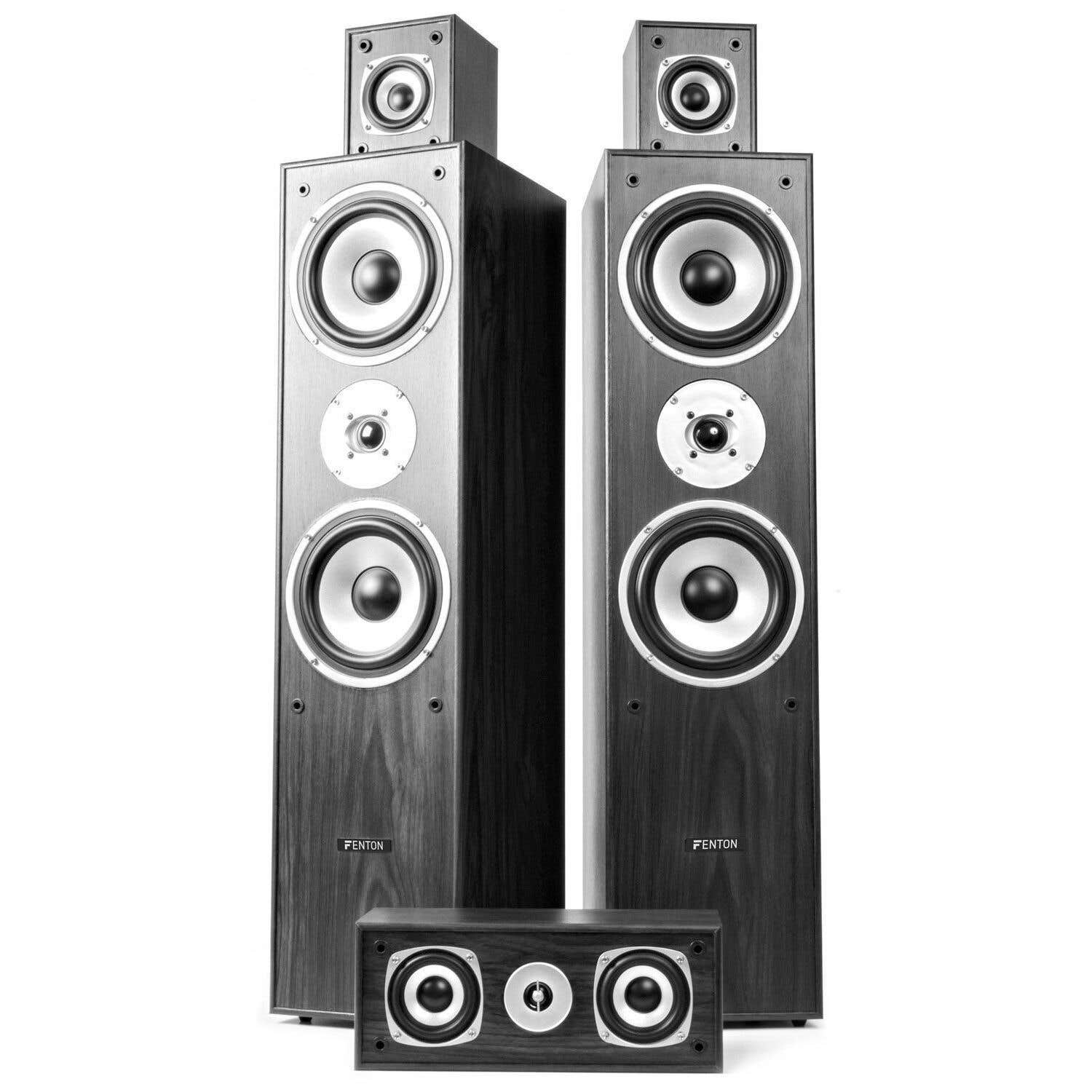 Fenton HF5B Heimkino-Lautsprechersystem - Schwarz - 5-teilig