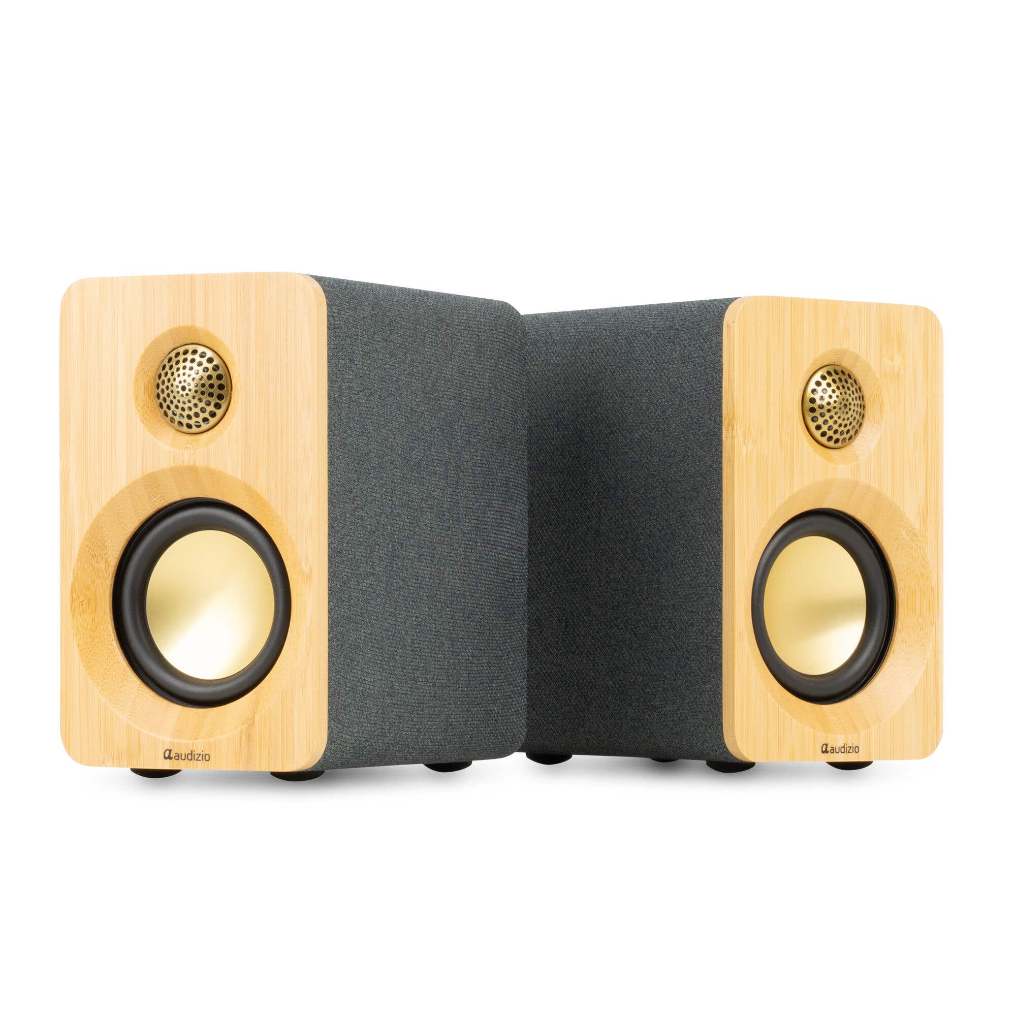Audizio KS16 Regallautsprecher - Bluetooth Lautsprecher Set - Plattenspieler Boxen - 100 W - Bambus