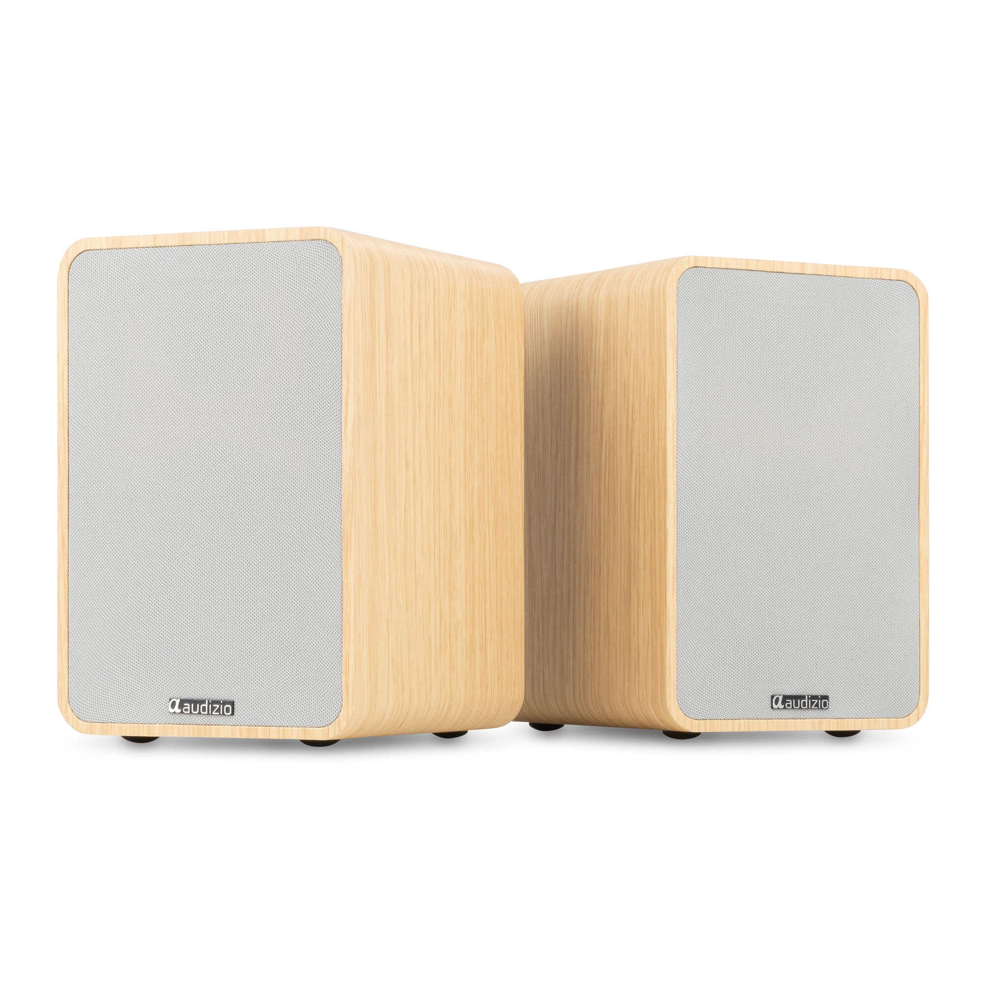 B-Ware - Audizio KS10 HiFi-Lautsprecher-Set - Aktivlautsprecher - HDMI ARC - Bluetooth - 120 W - Helles Holz