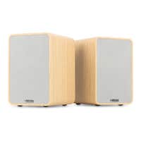 B-Ware - Audizio KS10 HiFi-Lautsprecher-Set - Aktivlautsprecher - HDMI ARC - Bluetooth - 120 W - Helles Holz
