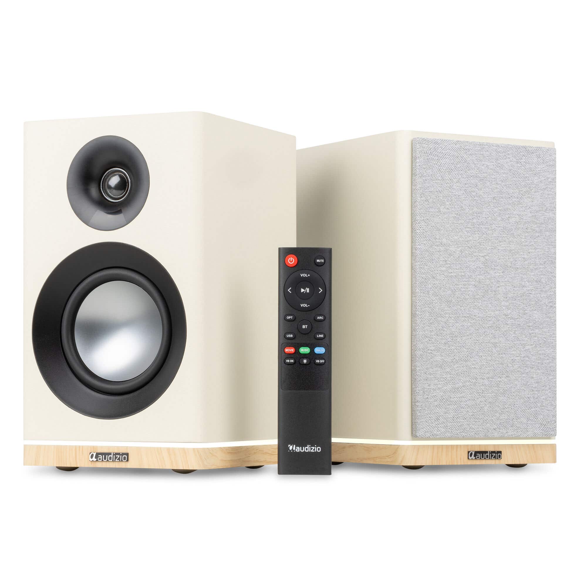 Audizio KS12 aktives HiFi-Lautsprecherset - HDMI & Bluetooth - Ambientebeleuchtung - 80 W - Creme