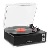 Audizio Irvine Plattenspieler – Bluetooth Plattenspieler mit Lautsprecher – Schwarz