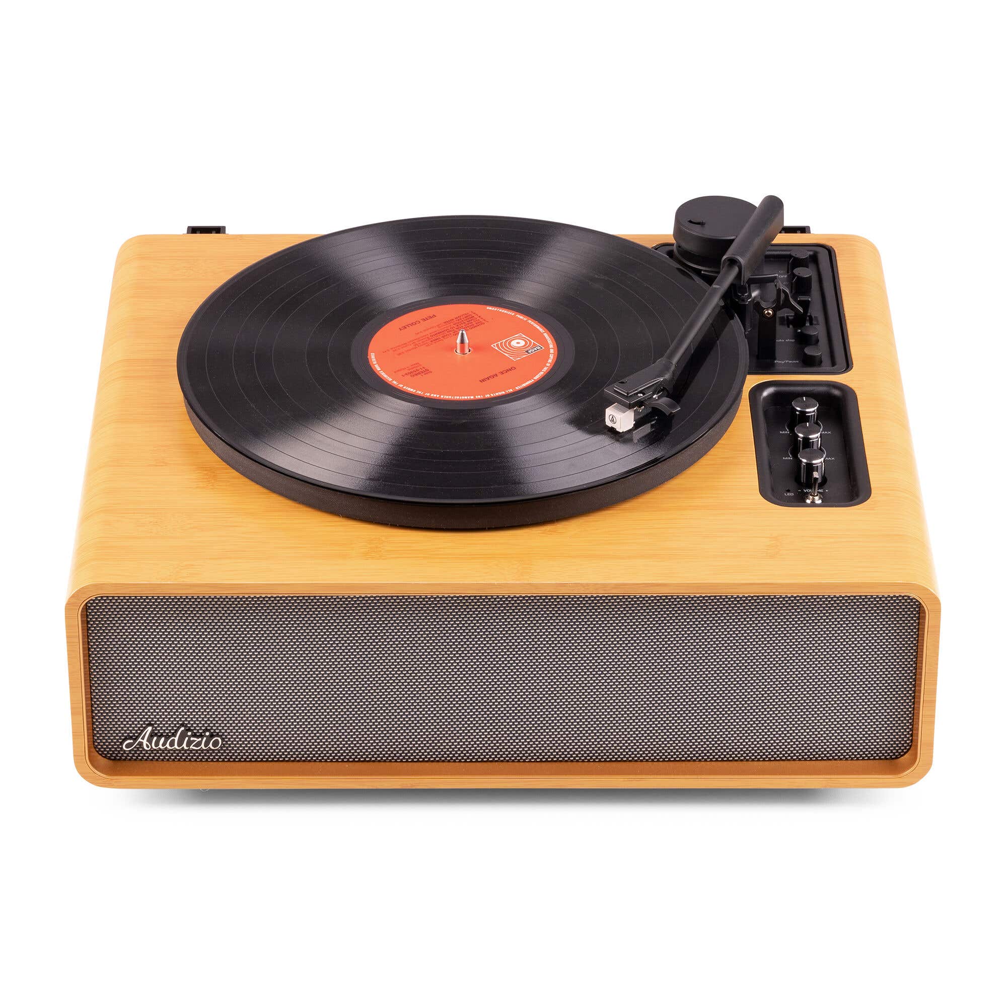 Audizio Laredo Premium Plattenspieler - Plattenspieler mit Lautsprecher - BT In/Out - Bambus