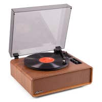 B-Ware - Audizio Laredo Premium Plattenspieler - Plattenspieler mit Lautsprecher - BT In/Out - Braun