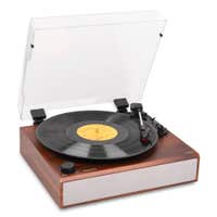 Audizio Tucson Plattenspieler mit Bluetooth In/Out und integrierten Lautsprechern - Kirschholzoptik