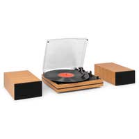 Audizio Akron Plattenspieler - Plattenspieler mit Lautsprechern - Bluetooth & AUX - Bambus