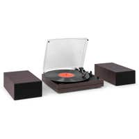 Audizio Akron Plattenspieler - Plattenspieler mit Lautsprechern - Bluetooth & AUX - Dunkelbraun