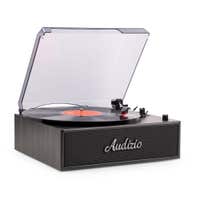 Audizio Reno Retro Plattenspieler mit Bluetooth In & integrierten Lautsprechern – Schwarz