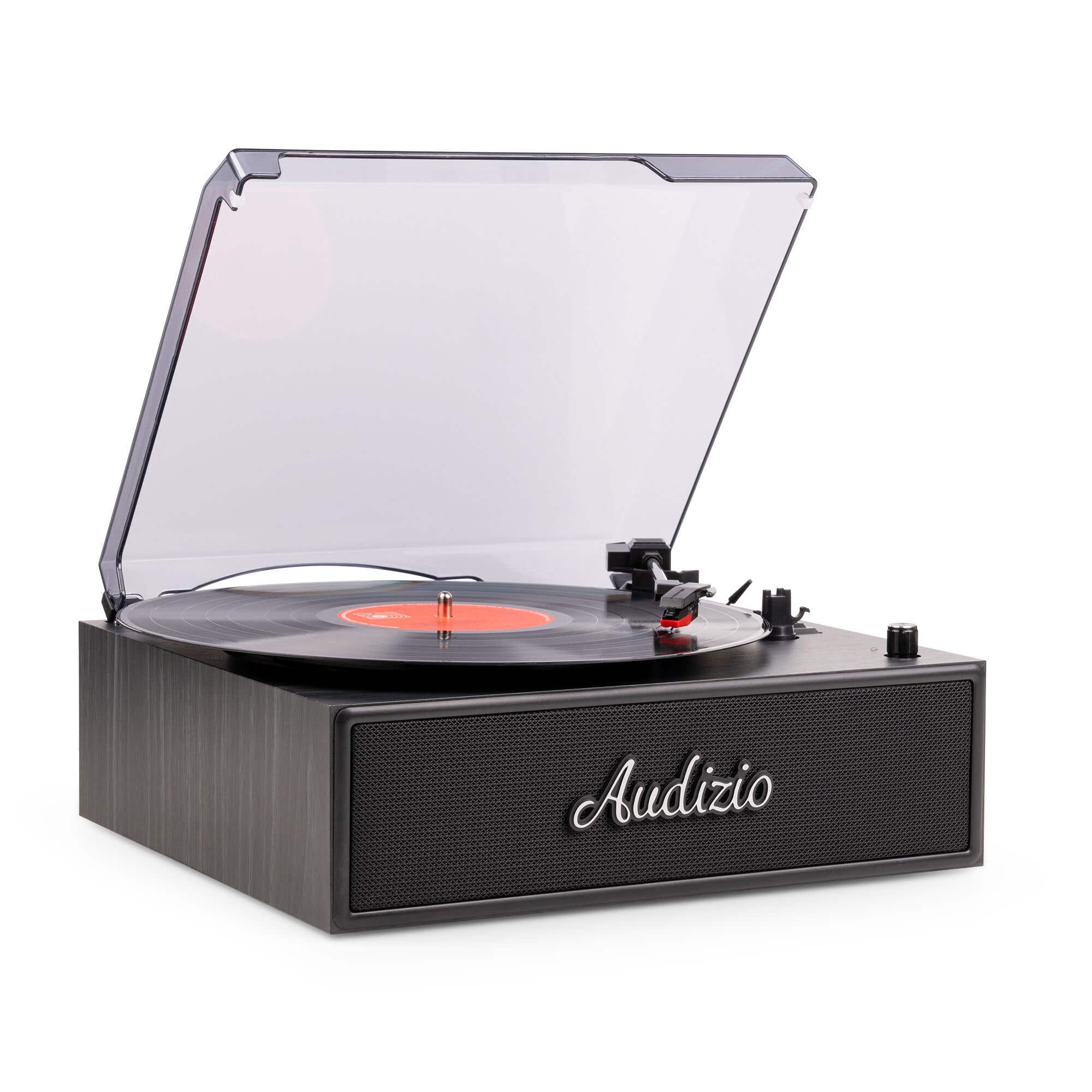 B-Ware - Audizio Reno Retro Plattenspieler mit Bluetooth In & integrierten Lautsprechern – Schwarz