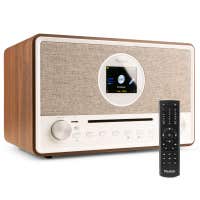 Audizio Lucca Stereo-DAB-Radio mit CD-Player, Internetradio, Bluetooth und MP3-Player - Braun