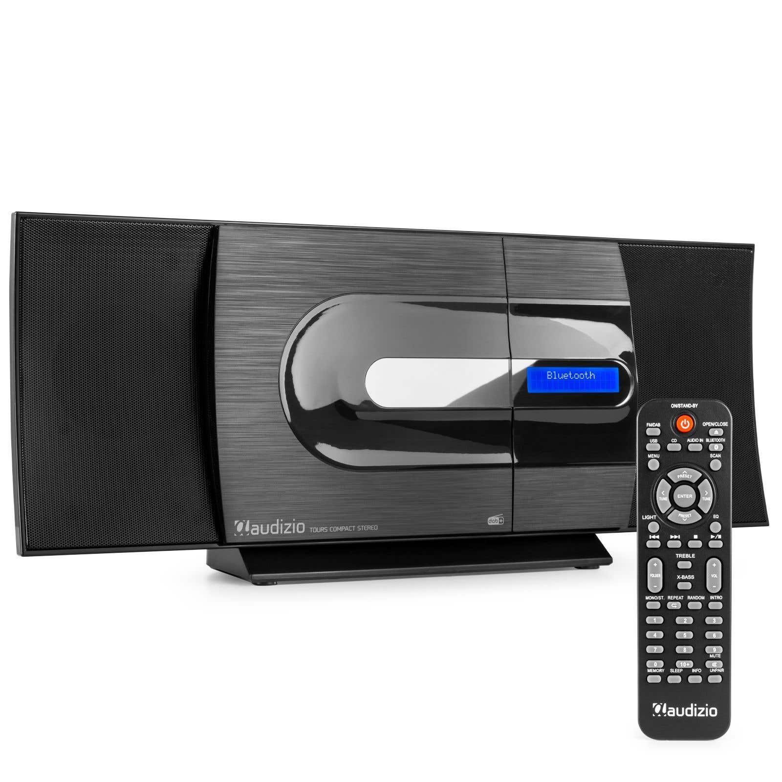 B-Ware - Audizio Tours DAB-Stereoanlage mit CD-Player, Bluetooth, FM-Radio und MP3-Player - 80W - Schwarz