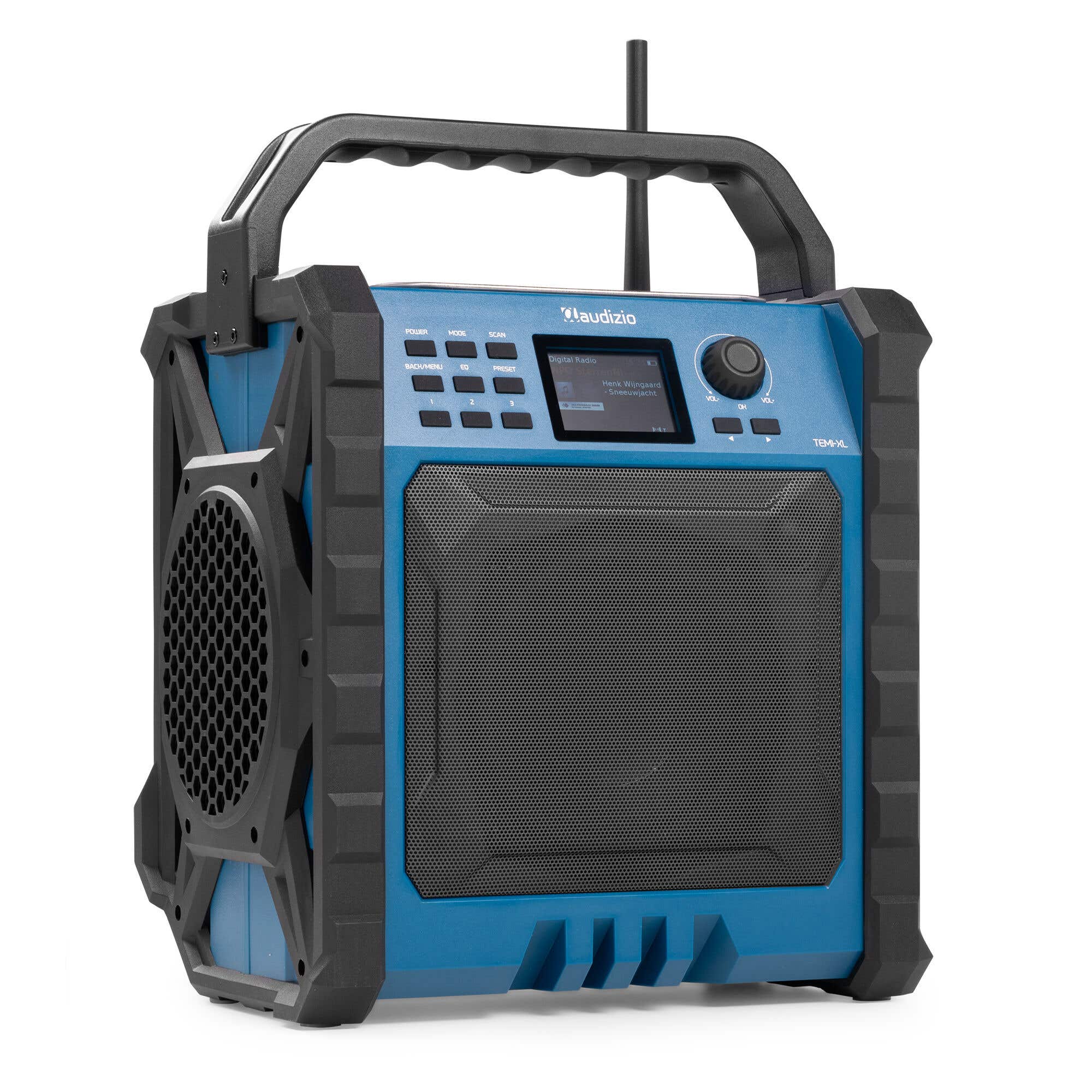 B-Ware - Audizio Jobsite XL Baustellenradio – Bluetooth, FM, DAB+, Akku, IP54 – 200W