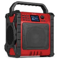 Audizio Jobsite XL Baustellenradio - Werkstattradio - DAB Radio mit Akku, BT, FM, IP54 - 200 W - Rot