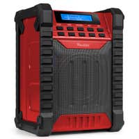 B-Ware - Audizio Jobsite Baustellenradio - Werkstattradio - DAB Radio mit Akku, BT, FM, IP54 & 100 W - Rot