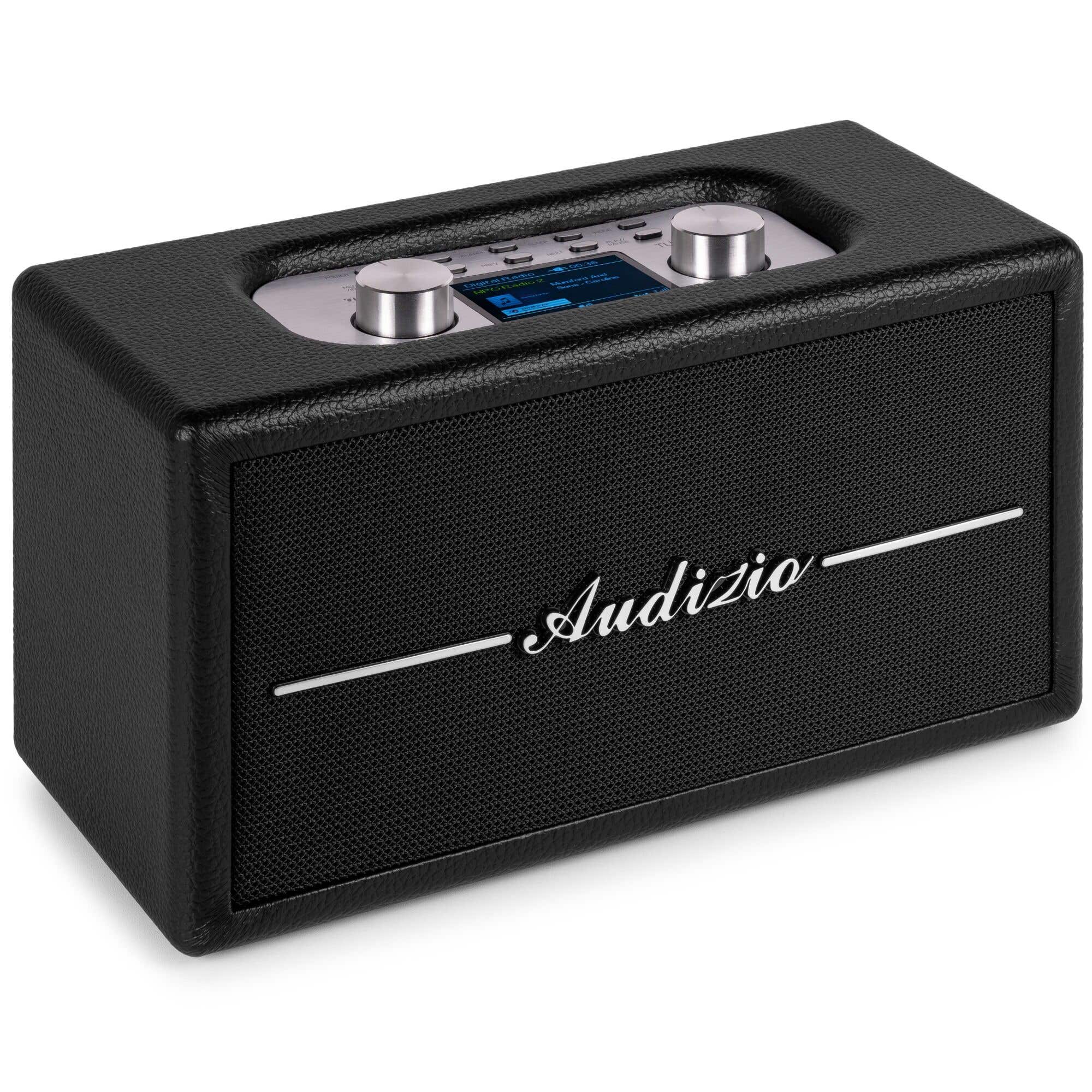 Audizio Tune60 Retro Bluetooth Lautsprecher - Kabellos mit Fernbedienung - Schwarz