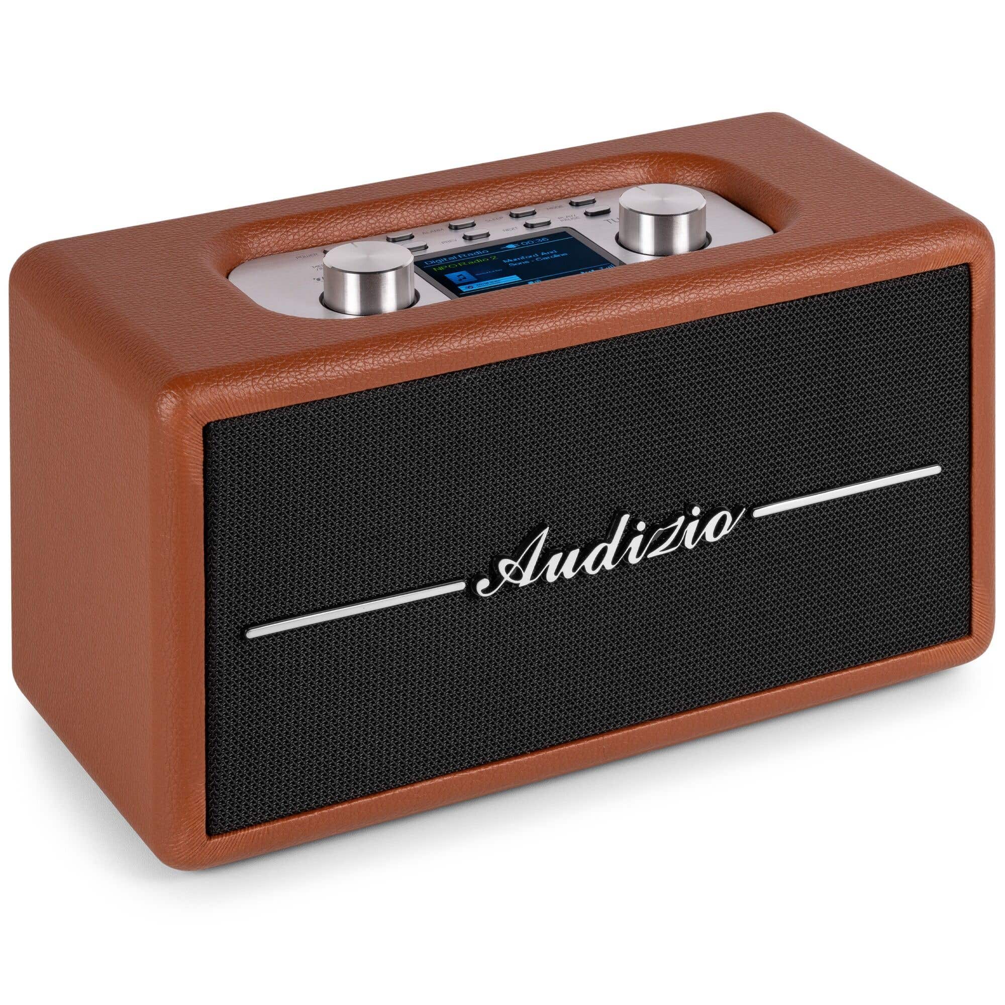 Audizio Tune60 Retro Bluetooth Lautsprecher - Kabellos mit Fernbedienung - Braun
