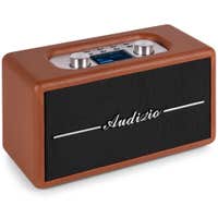 Audizio Tune60 Retro Bluetooth Lautsprecher - Kabellos mit Fernbedienung - Braun