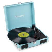 Audizio RP111BL Retro Plattenspieler mit Lautsprechern - 3 Geschwindigkeiten - Blau