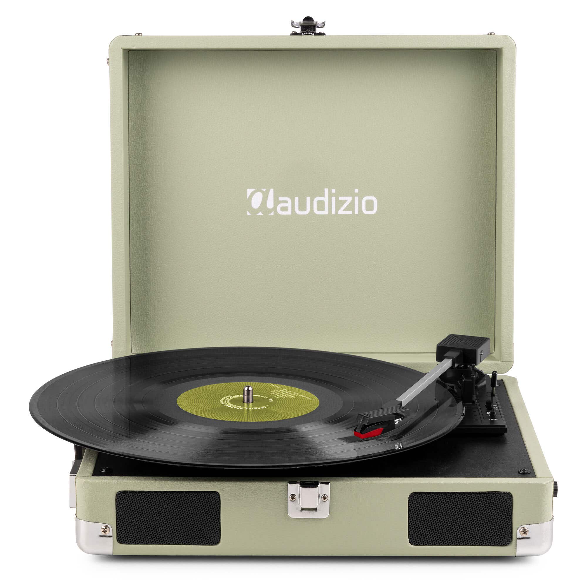 Audizio RP111G Retro Plattenspieler mit Lautsprechern - 3 Geschwindigkeiten - Grün