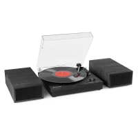 Fenton RP165B Stereo-Plattenspieler mit Bluetooth und Lautsprechern - Schwarz/Grau