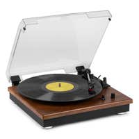 Audizio RP112L Plattenspieler mit Bluetooth IN/OUT und integrierten Lautsprechern – Hellbraun