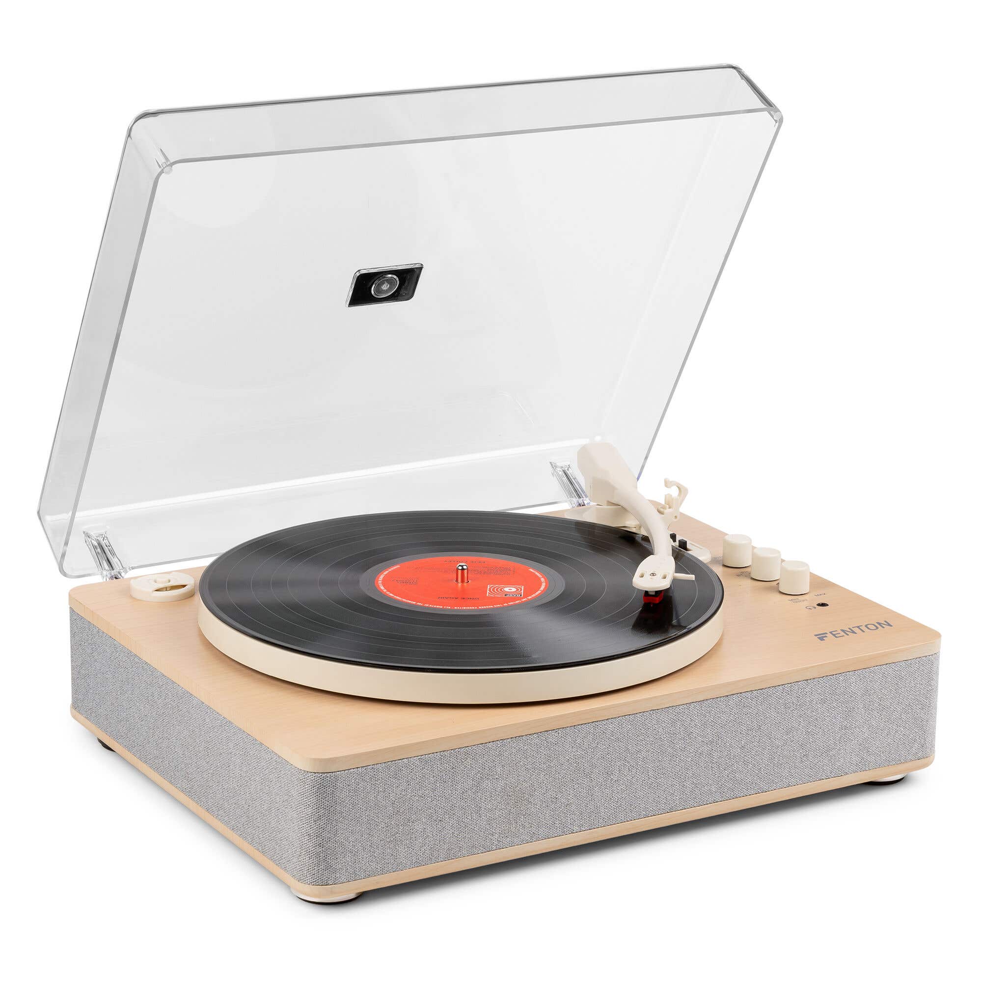 B-Ware - Fenton RP162S Hifi Retro Plattenspieler mit Bluetooth In/Out & Lautsprechern - Beige