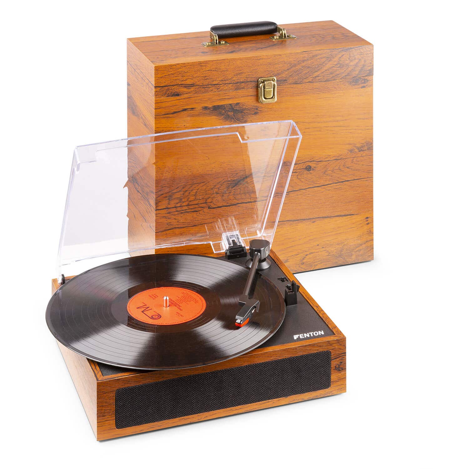 B-Ware - Fenton RP170L Plattenspieler mit Bluetooth und Plattenkoffer - Holz Hell