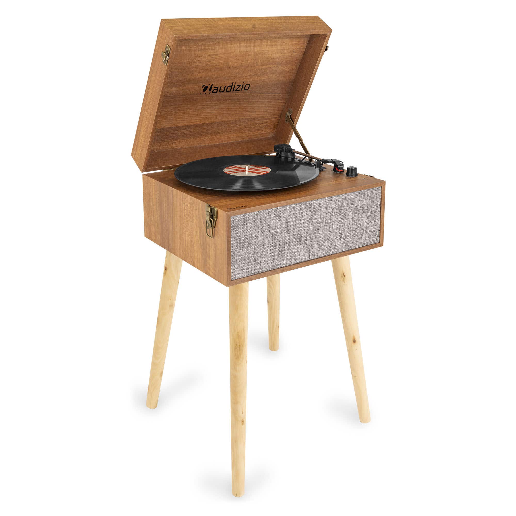 Audizio Fremont Retro Plattenspieler mit abnehmbaren Beinen - Bluetooth - Holzoptik