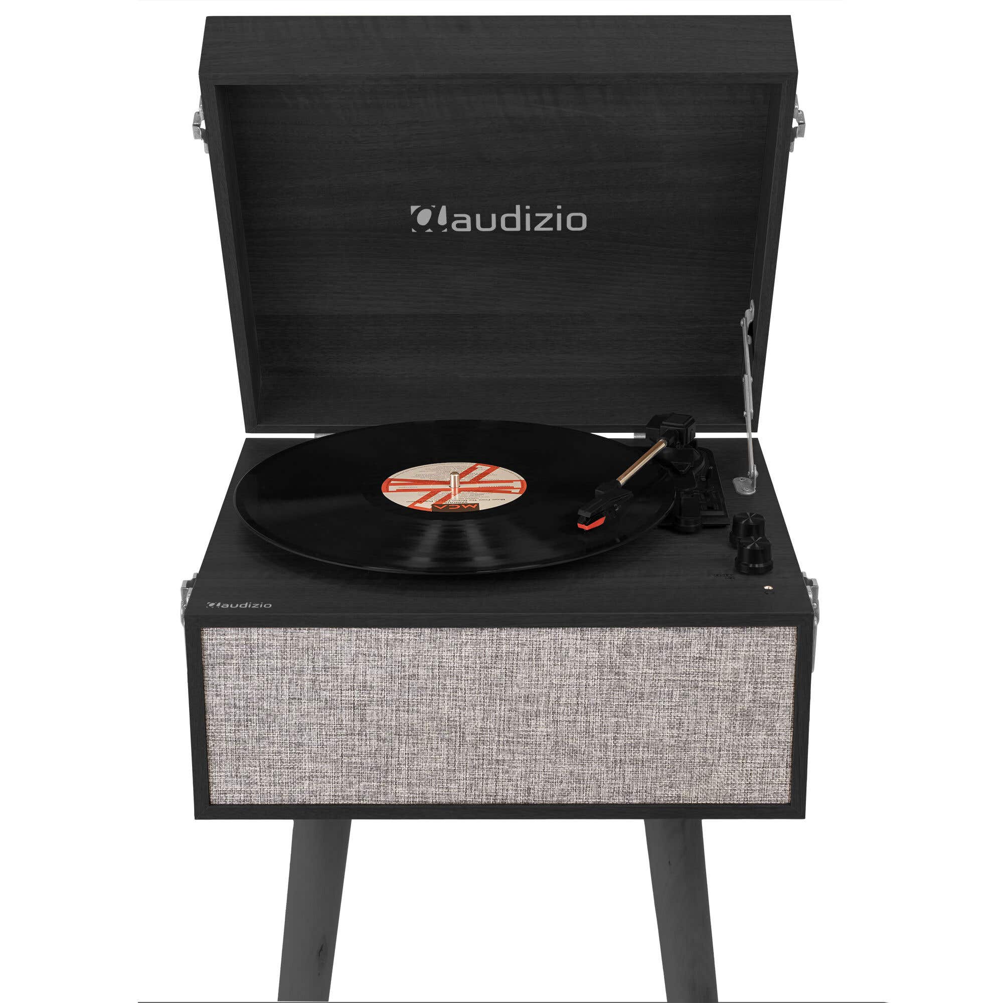 Audizio Fremont Retro Plattenspieler mit abnehmbaren Beinen - Bluetooth - Schwarz