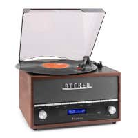 Audizio Frisco Plattenspieler mit DAB+ Radio im Retro Stil -