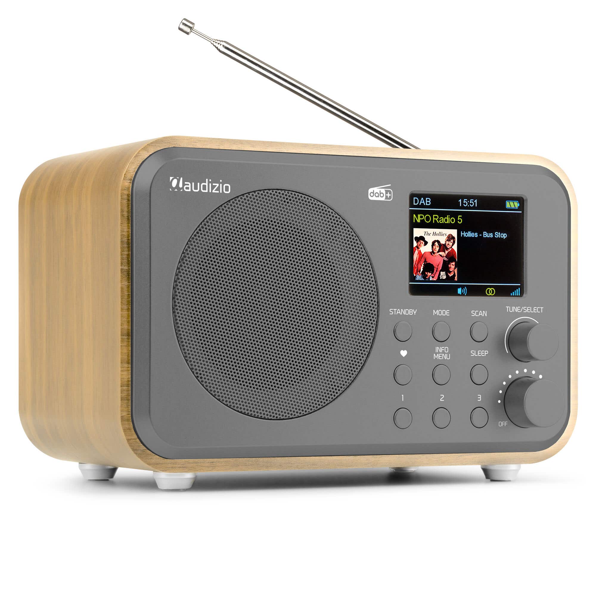 B-Ware - Audizio Milan Tragbares DAB+ Radio mit Bluetooth, FM Radio und Akku - Bambus