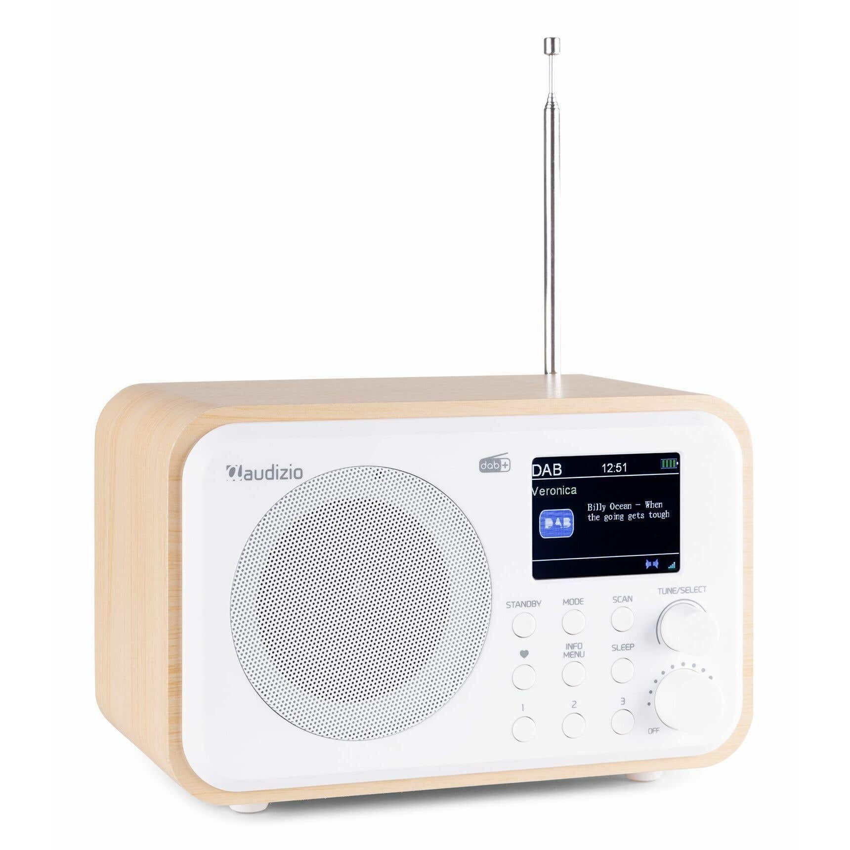 B-Ware - Audizio Milan – tragbares DAB-Radio mit Bluetooth, UKW-Radio und Akkupack – weiß