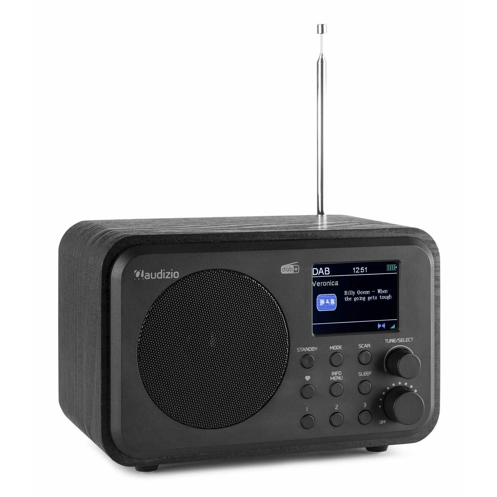 B-Ware - Audizio Milan, tragbares DAB-Radio mit Bluetooth, UKW-Radio und Akku – schwarz