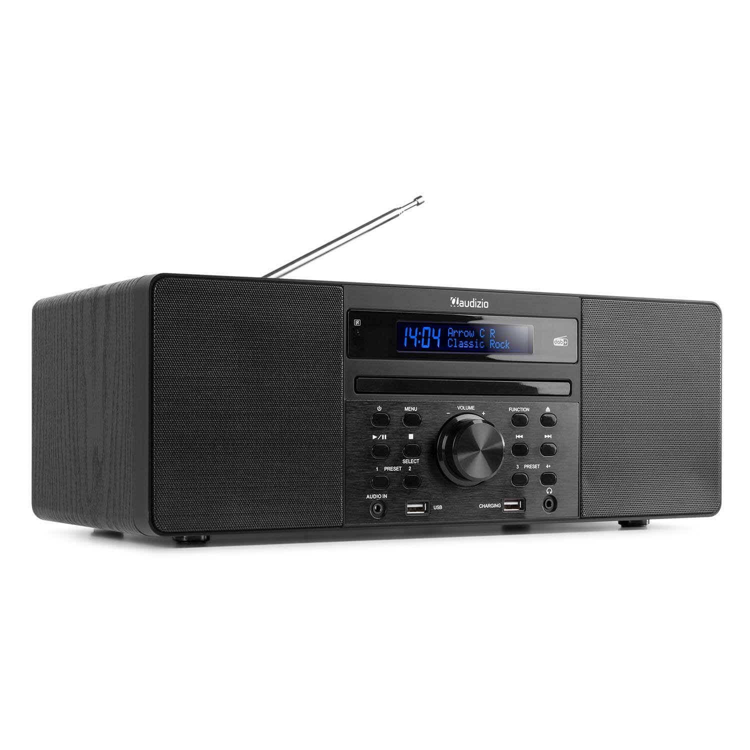 B-Ware - Audizio Prato Mikroanlage mit DAB-Radio, Bluetooth, USB-MP3- und CD-Player – Schwarz