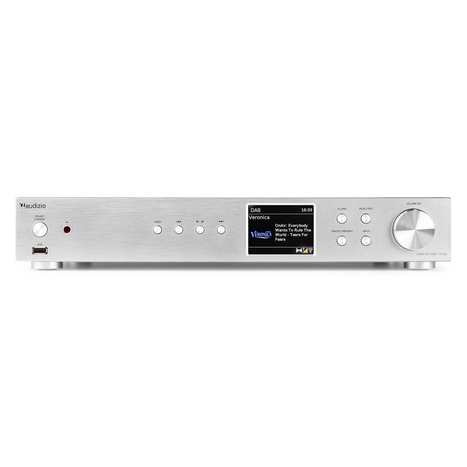 Audizio Adria DAB-Tuner - DAB-Radio und Internetradio mit Bluetooth und Spotify Connect - Aluminium