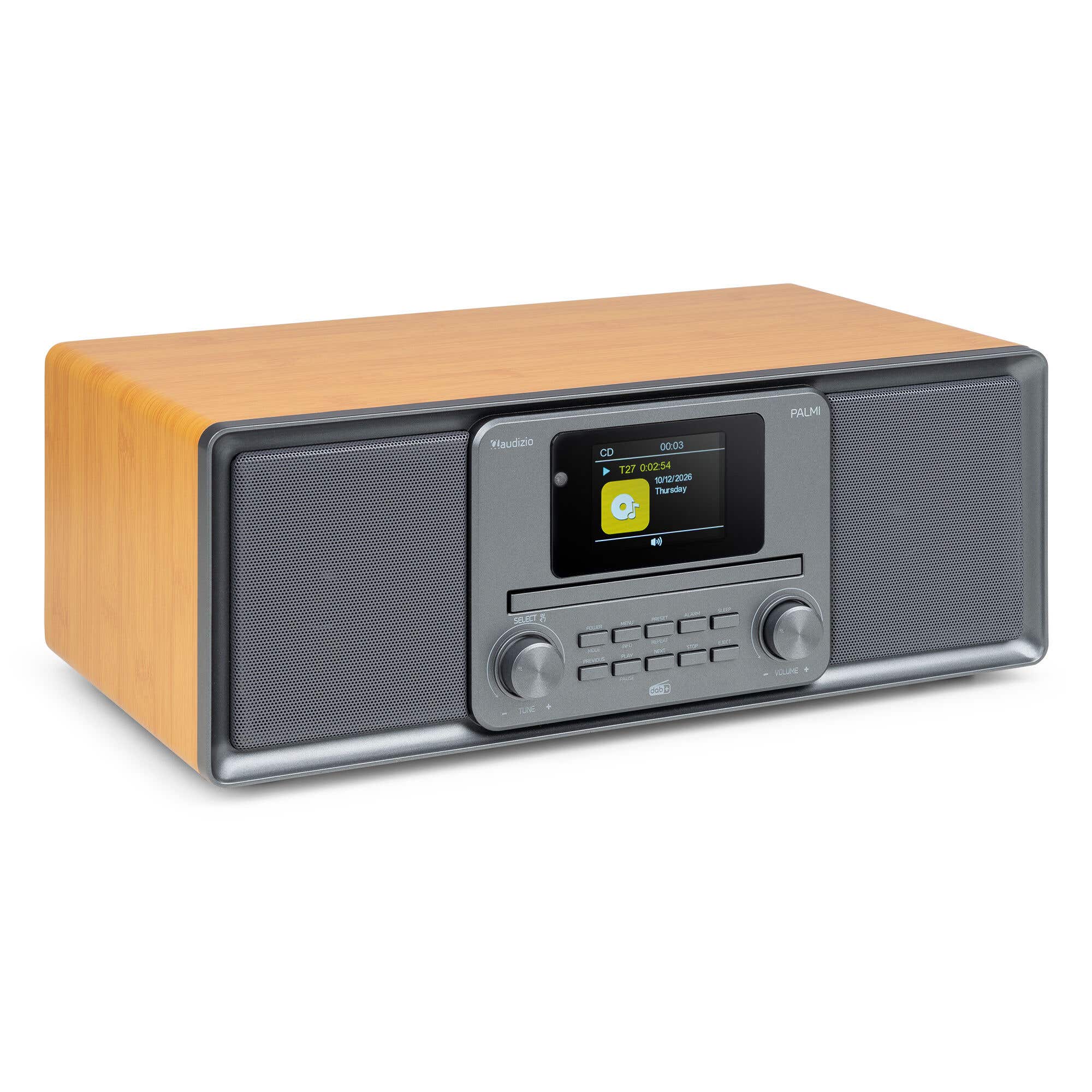 Audizio Palmi DAB Radio - Radio mit CD Player - Bluetooth - DAB+ und FM - Bambus