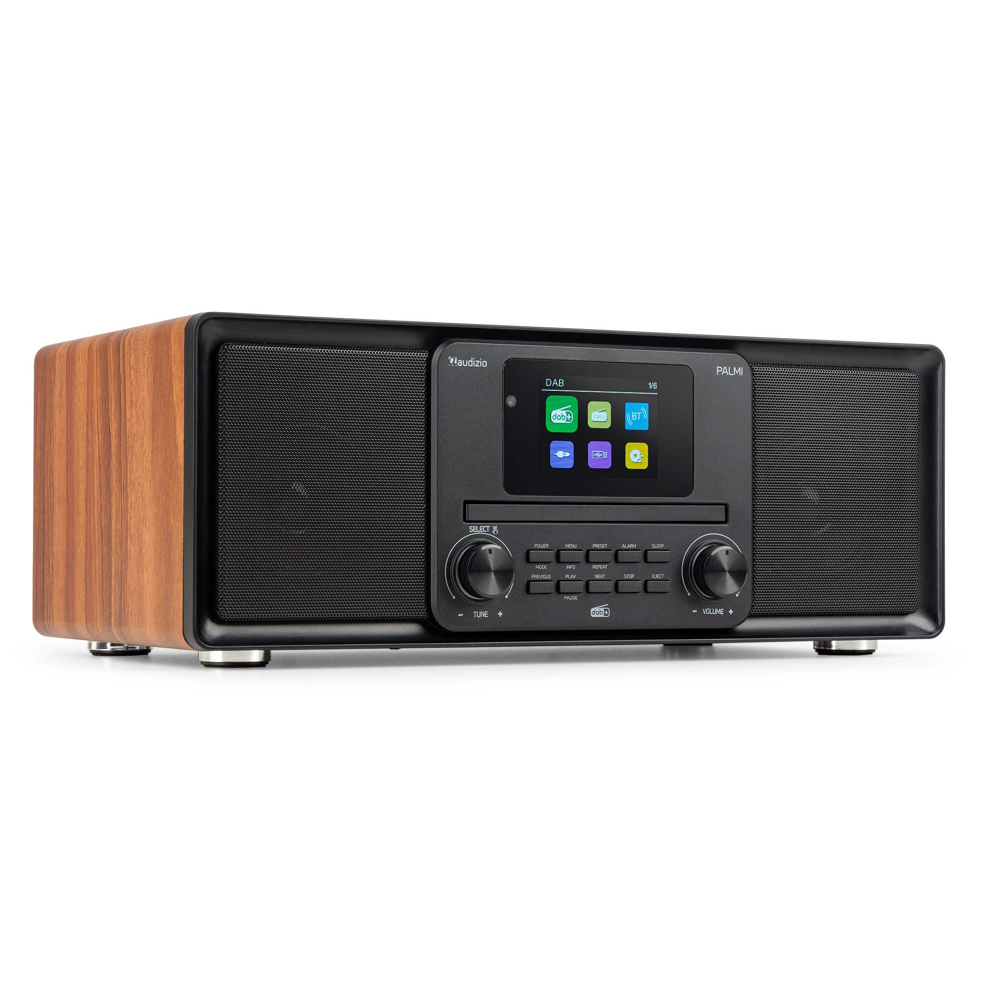Audizio Palmi DAB Radio - Radio mit CD Player - Bluetooth - DAB+ und FM - in Holzoptik