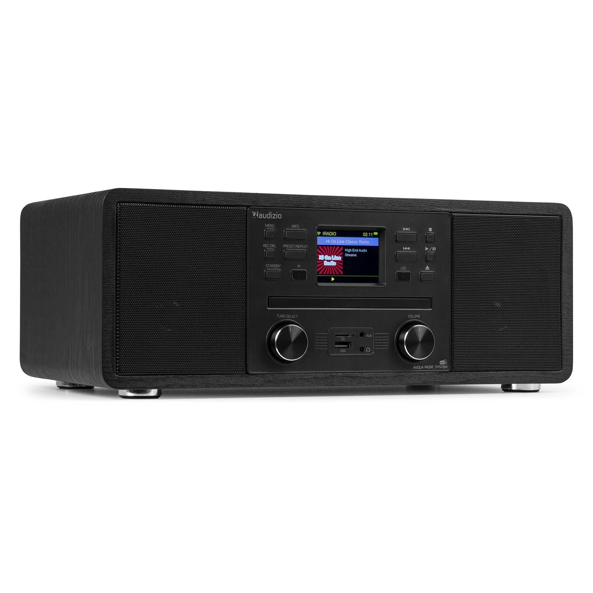 Audizio Avola Internetradio mit CD-Player, DAB, FM, Bluetooth All-in-One - Schwarz