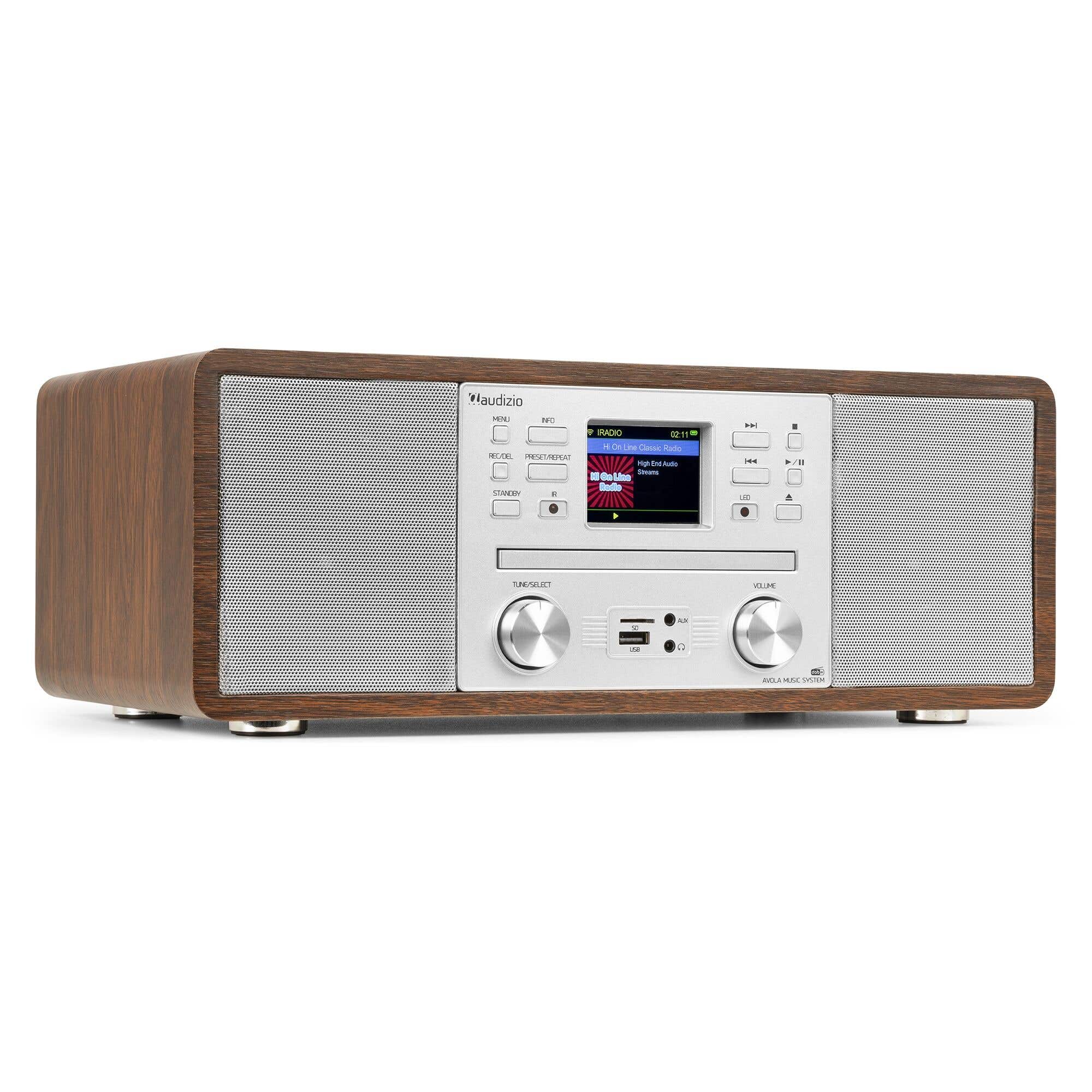 B-Ware - Audizio Avola Internetradio mit CD-Player, DAB, FM, Bluetooth All-in-One - Silber