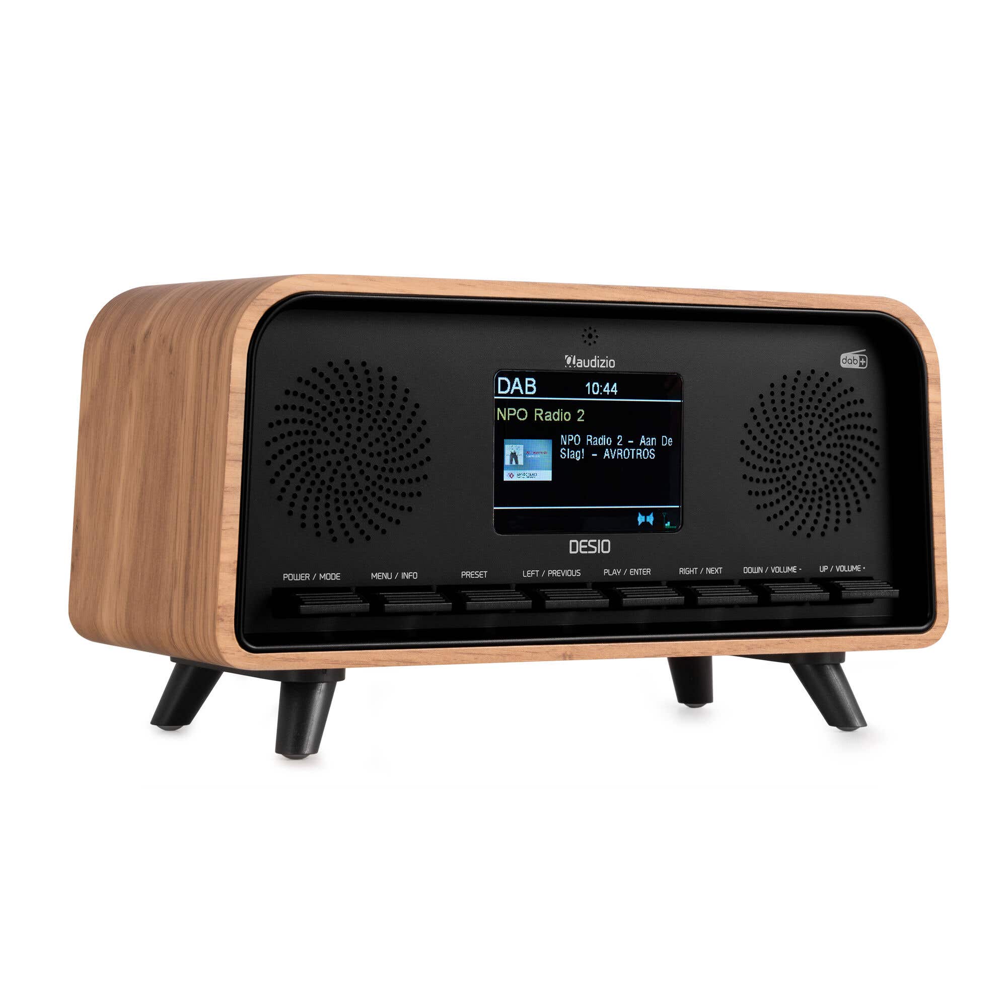 B-Ware - Audizio Desio DAB+ Retro Radio – DAB/FM, Bluetooth, USB, Aux – Hellbraune Holzoptik
