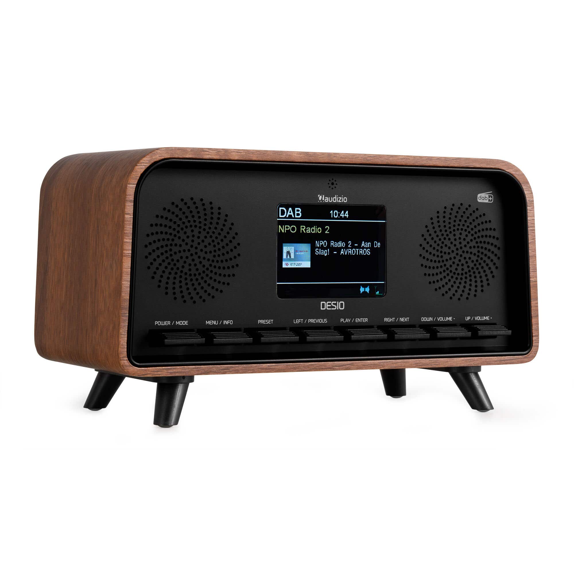 B-Ware - Audizio Desio DAB+ Retro Radio – DAB/FM, Bluetooth, USB, Aux – Dunkelbraune Holzoptik