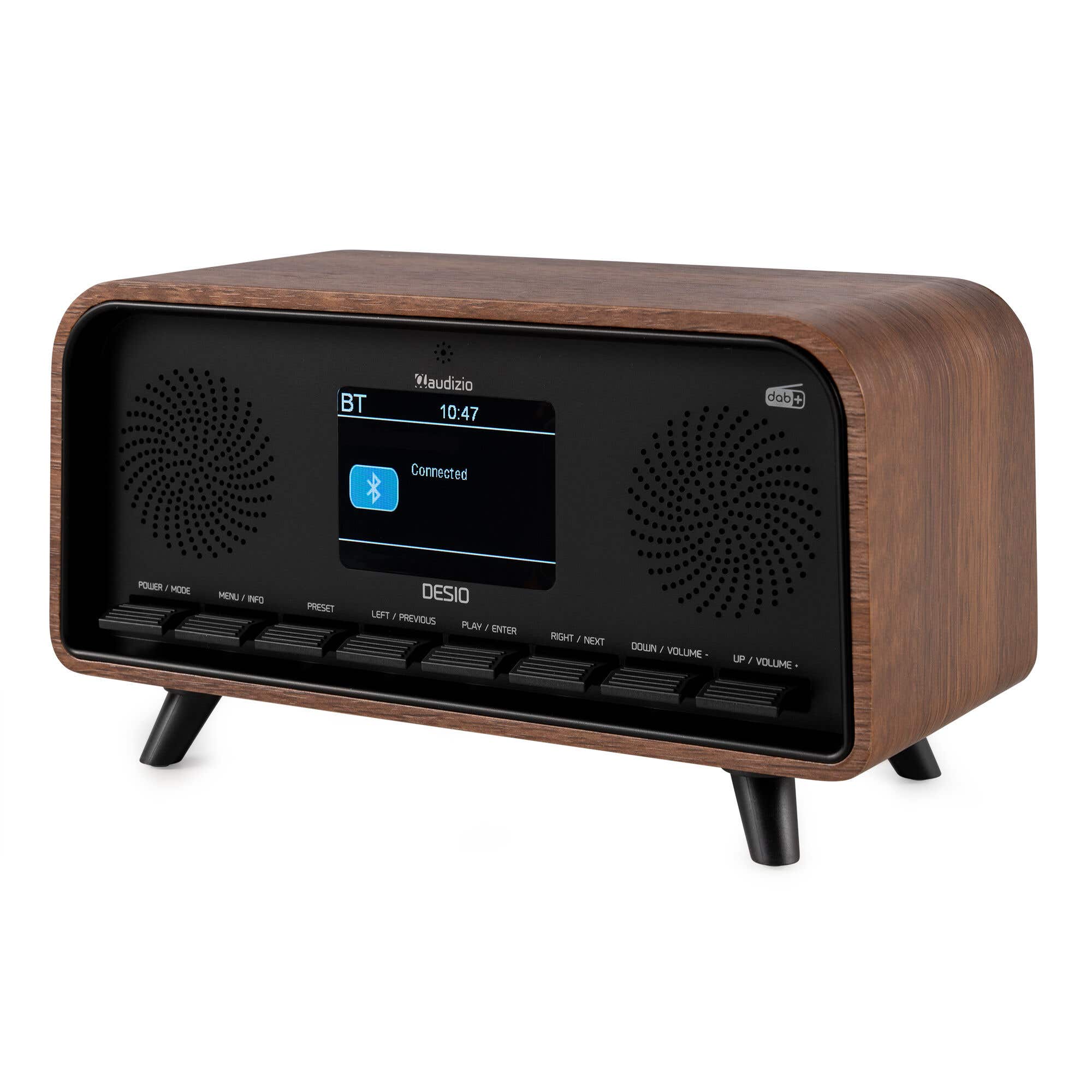 Audizio Desio DAB+ Retro Radio – DAB/FM, Bluetooth, USB, Aux – Dunkelbraune Holzoptik