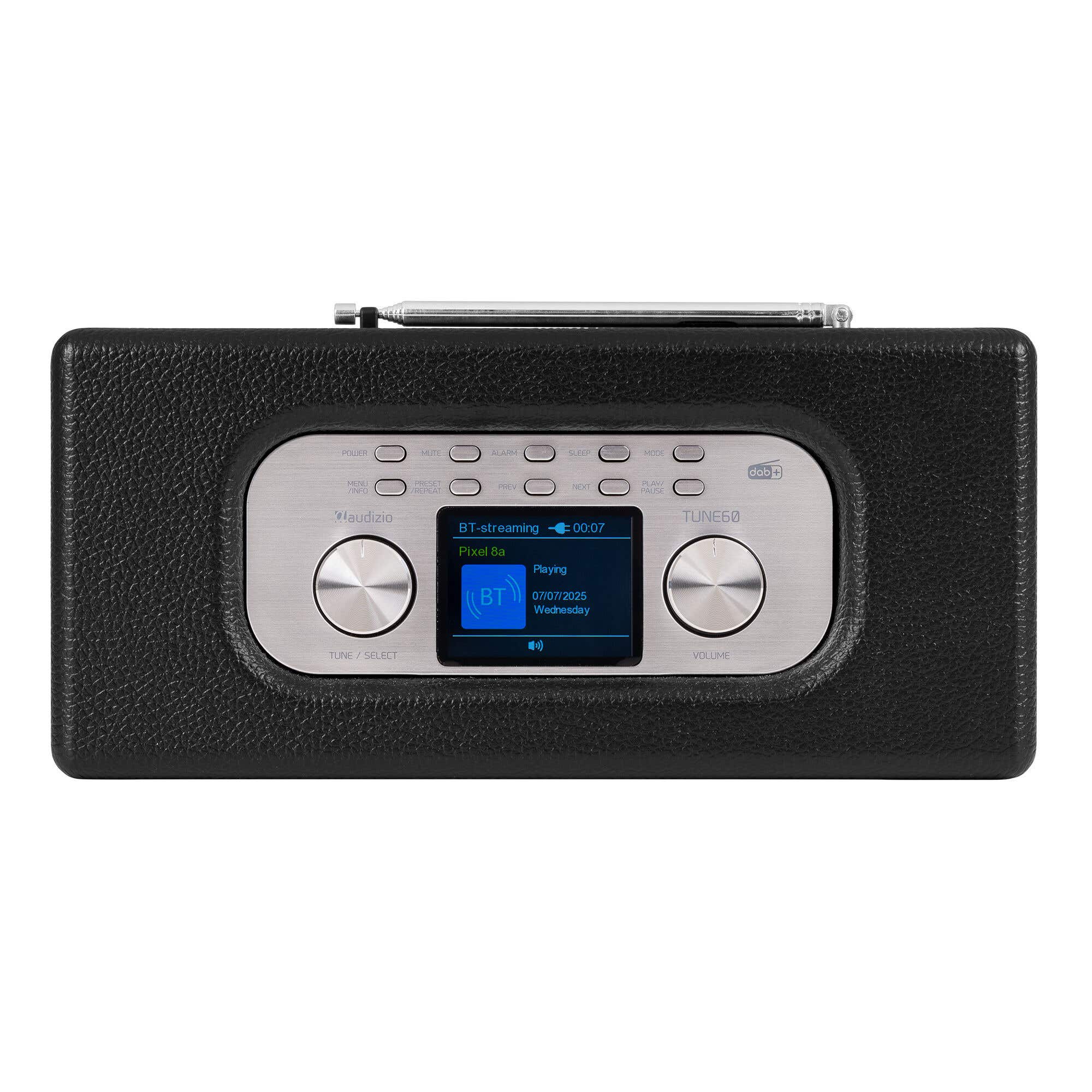 Audizio Tune60 Retro Radio - Bluetooth Radio mit DAB+ und FM - Vintage Radio Tragbar - 40W - Schwarz