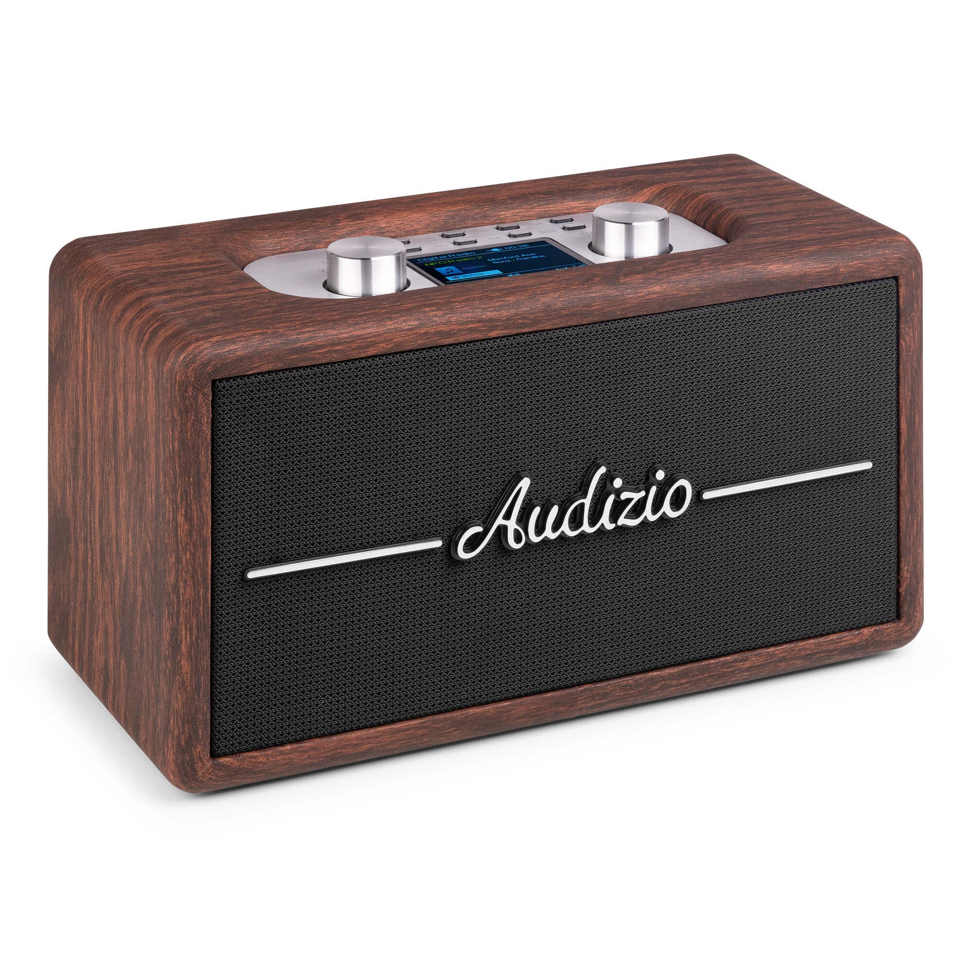 Audizio Tune60 Retro Bluetooth Lautsprecher - Kabellos mit Fernbedienung - Dunkelbraun