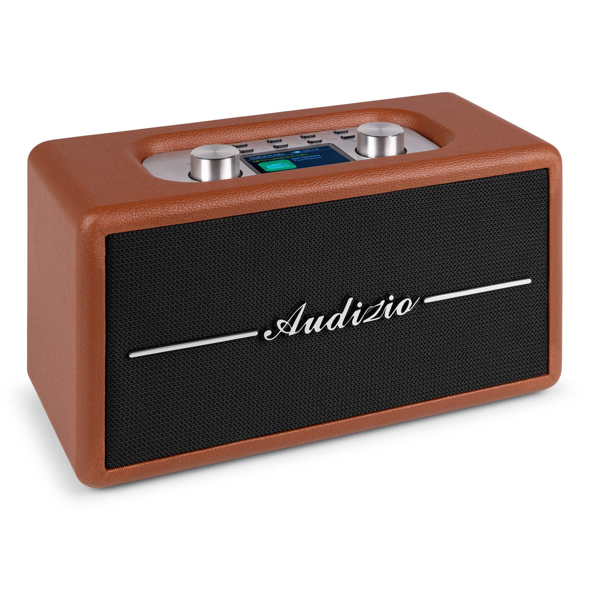 Audizio Tune60 Retro Radio - Bluetooth Radio mit DAB+ und FM - Tragbares Vintage Radio - 40W - Braun