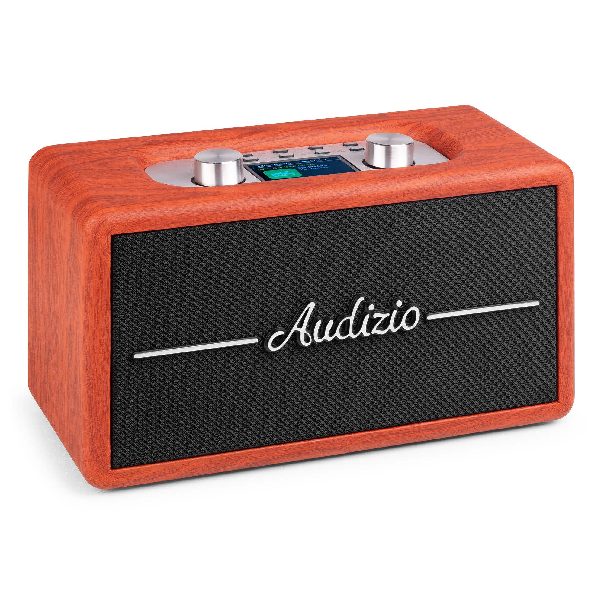Audizio Tune60 Retro Radio - Bluetooth Radio mit DAB+ und FM - Tragbares Vintage Radio - Kirschholz